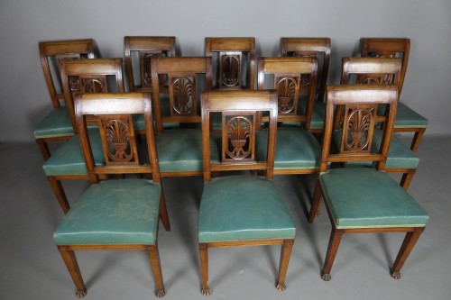Ensemble de douze chaises en acajou fin 19e - Philippe Cote Antiquités