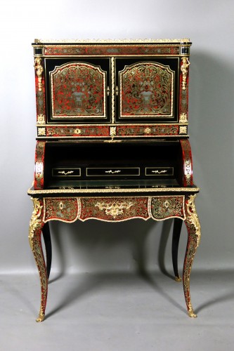 XIXe siècle - Bureau bonheur du jour Boulle fin XIXe