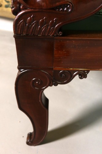 Fauteuil de bureau en acajou d'époque Restauration - Sièges Style Restauration - Charles X