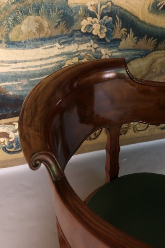 Sièges Fauteuil & Bergère - Fauteuil de bureau en acajou d'époque Restauration