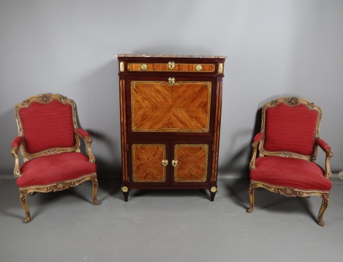 Secrétaire Louis XVI en marqueterie - Mobilier Style Louis XVI