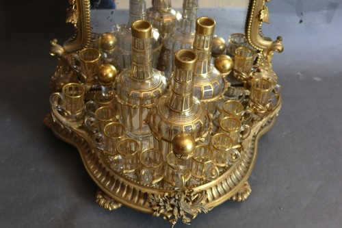 Antiquités - Cave à liqueurs en bronze doré Napoléon III