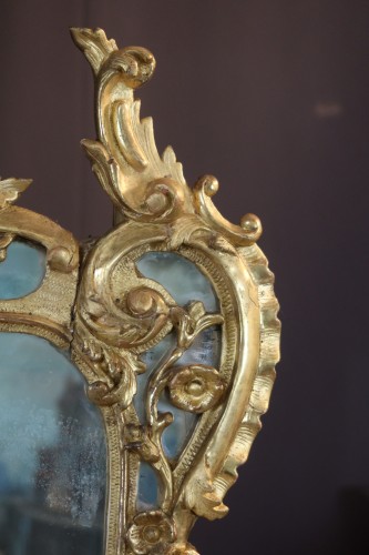 Miroir en bois doré fin XVIIIe début XIXe siècle - Miroirs, Trumeaux Style 