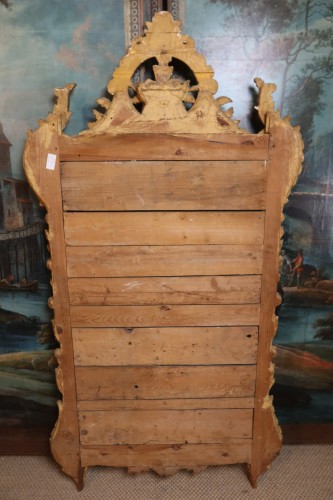 Antiquités - Miroir en bois doré fin XVIIIe début XIXe siècle