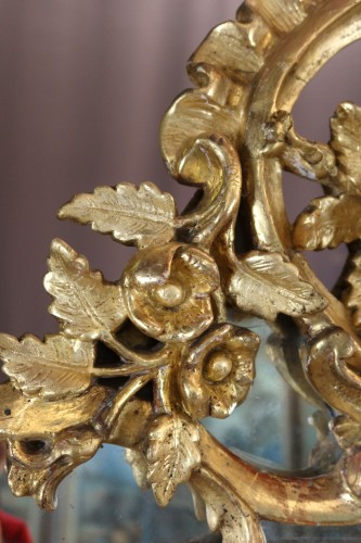 Antiquités - Miroir en bois doré fin XVIIIe début XIXe siècle