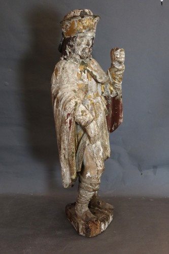 XVIIIe siècle - Sculpture représentant Saint Roch époque XVIIIe siècle