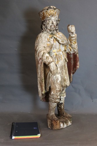 Antiquités - Sculpture représentant Saint Roch époque XVIIIe siècle