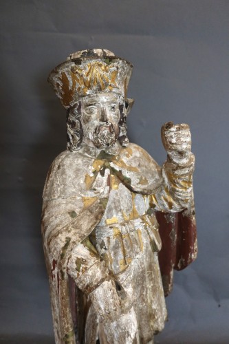 Antiquités - Sculpture représentant Saint Roch époque XVIIIe siècle