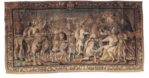 Grande tapisserie d'Aubusson en laine et soie vers 1650