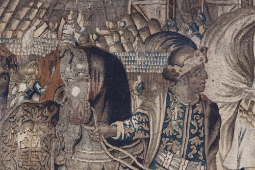 Tapisserie & Tapis Tapisserie - Grande tapisserie d'Aubusson en laine et soie vers 1650