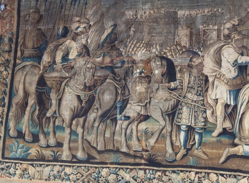 XVIIe siècle - Grande tapisserie d'Aubusson en laine et soie vers 1650