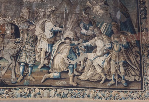 Grande tapisserie d'Aubusson en laine et soie vers 1650 - Louis XIII