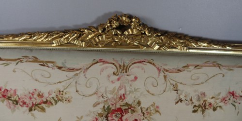 Seating  - Napoleon III salon set in gilded wood and Aubusson tapestry