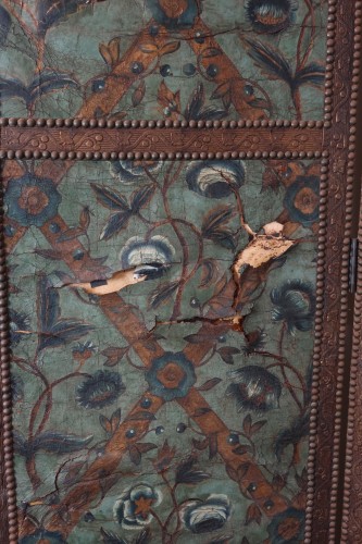 Mobilier Paravent - Paravent en cuir de Cordoue époque XVIIe siècle