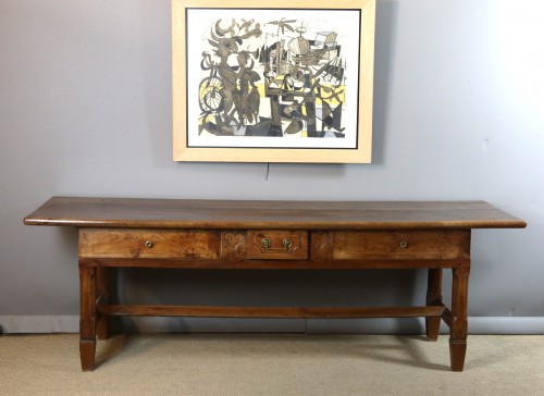 Table console en noyer XVIIIe siècle - Mobilier Style 