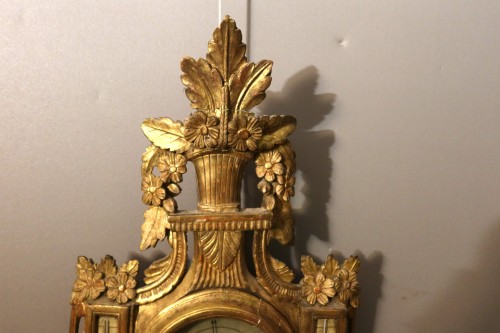 Objet de décoration Baromètre - Grand baromètre Louis XVI en bois doré