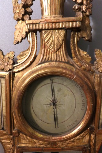 Grand baromètre Louis XVI en bois doré - Philippe Cote Antiquités
