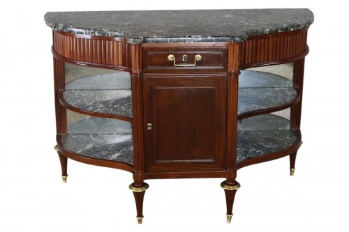 Buffet desserte Louis XVI en acajou, fin XVIIIe siècle