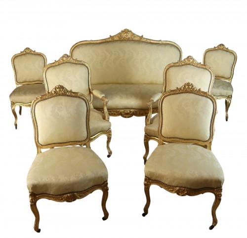 Salon Napoléon III en bois doré