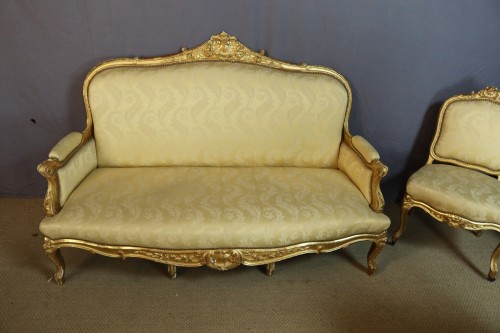 Salon Napoléon III en bois doré - Philippe Cote Antiquités