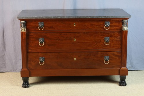 XIXe siècle - Commode Empire en acajou