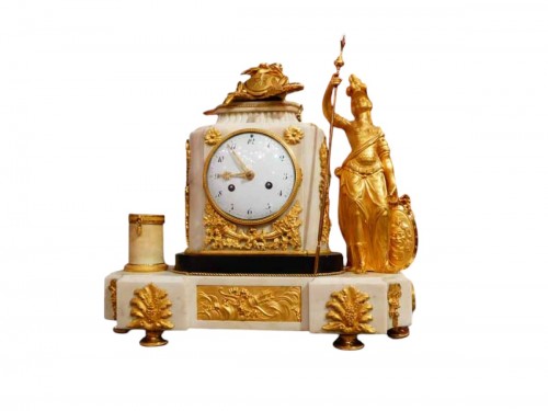 A French Louis XVI period figural mantel clock