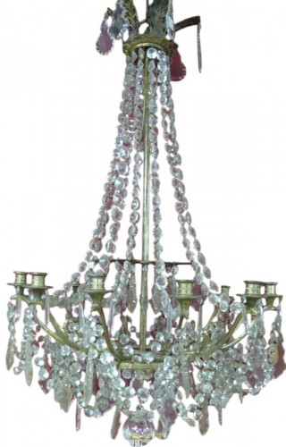 French Empire period Bronze and crystal chandelier, XIXth century