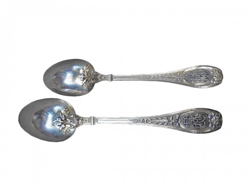 Set of 72 cutlery in solid silver, 19th century