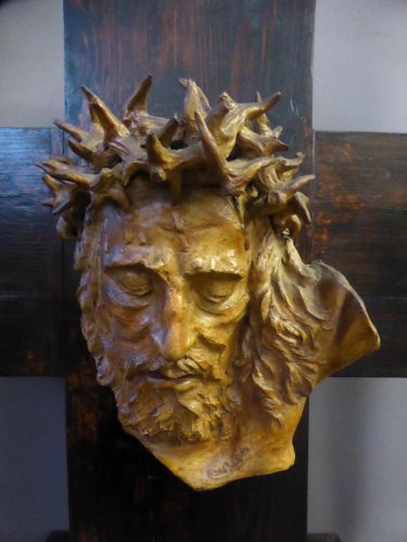 Tête de Christ signée Albert Figay ( 1907-2004 ) - Art sacré, objets religieux Style Années 50-60