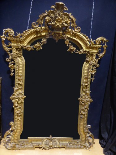 Antiquités - Important miroir de château du XIXe siècle