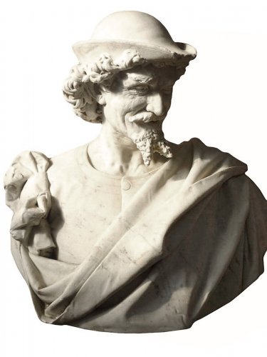 Importante sculpture en marbre signée Benvenuti datée 1874
