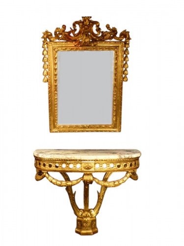 Ensemble miroir et console Napoléon III