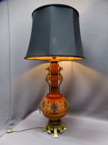 Lampe porcelaine montée bronze XIX