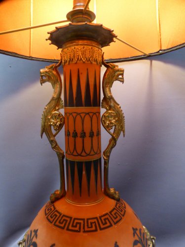 Napoléon III - Lampe porcelaine montée bronze XIX