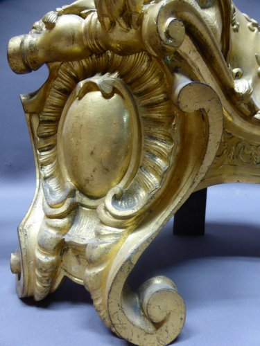 Chenets en bronze doré fin XIXe - Napoléon III