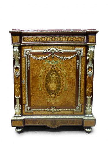 Meuble d'appui en marqueterie d'époque Napoléon III 