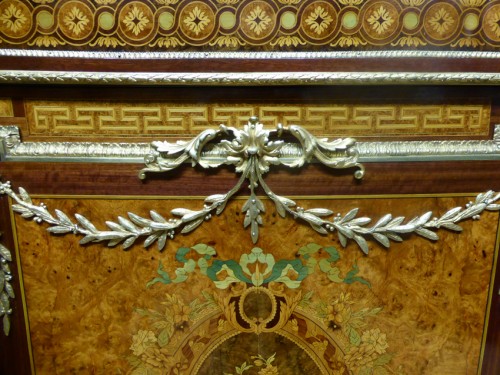 Antiquités - Meuble d'appui en marqueterie d'époque Napoléon III 