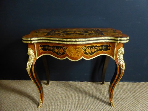 XIXe siècle - Console Table à jeux Napoléon III