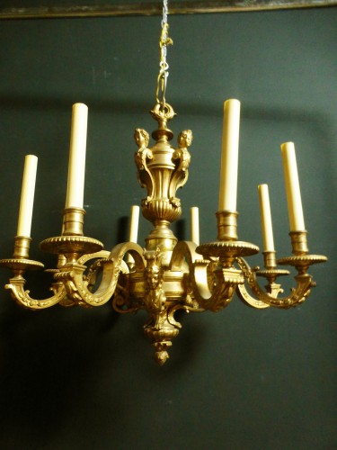 Lustre en bronze doré XIX - Luminaires Style Napoléon III