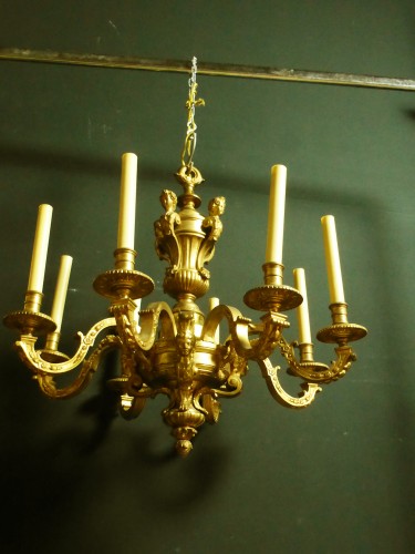 Lustre en bronze doré XIX - Philippe Cote Antiquités