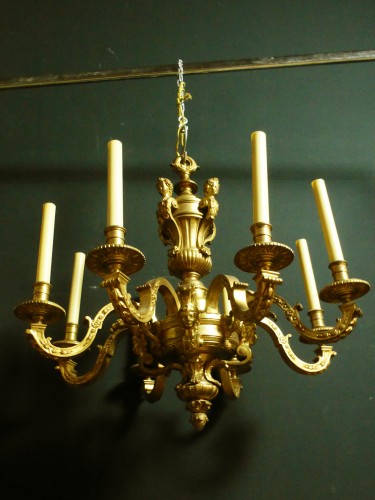 XIXe siècle - Lustre en bronze doré XIX