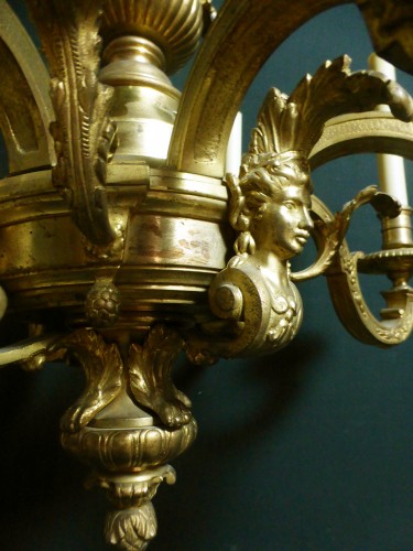 Antiquités - Lustre en bronze doré XIX