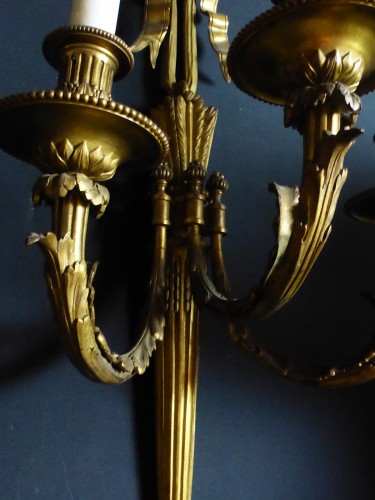 Antiquités - Appliques bronze doré XIXe