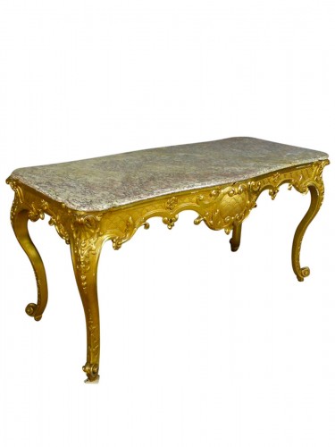 Grande table de milieu en bois doré
