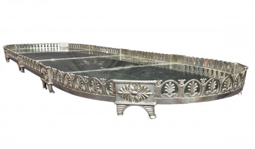 Grand surtout de table en bronze argenté fin XIXe