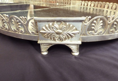 Antiquités - Grand surtout de table en bronze argenté fin XIXe