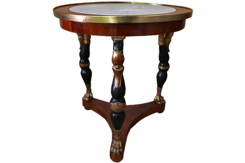 Empire pedestal table with "cols de cygne"