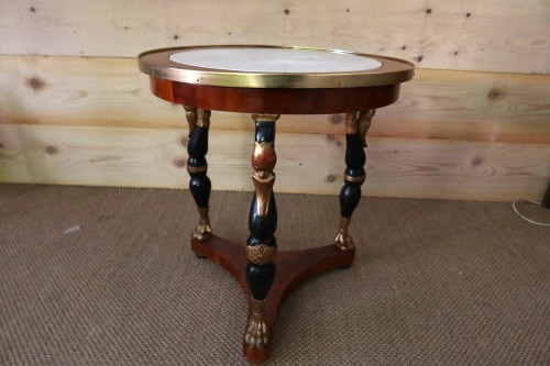 Empire pedestal table with &quot;cols de cygne&quot; - Furniture Style Empire
