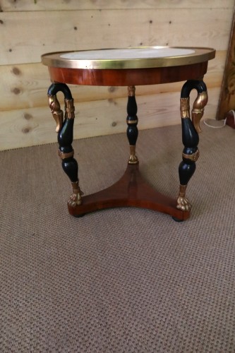 Furniture  - Empire pedestal table with &quot;cols de cygne&quot;
