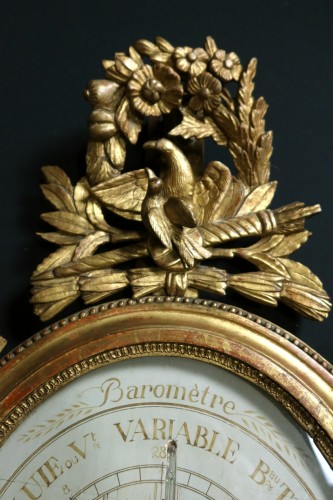 Louis XVI - Baromètre en bois doré
